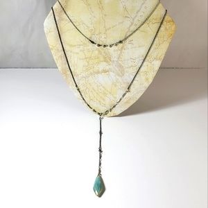 Nakamol double strand long line necklace 18"